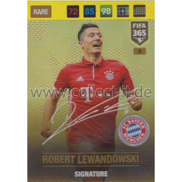 Fifa 365 Cards 2017 - 005 - Robert Lewandowski - Signatures - FC Bayern München