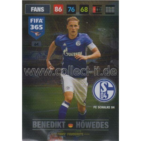 Fifa 365 Cards 2017 - 064 - Benedikt Höwedes - Fans Favourites - FC Schalke 04