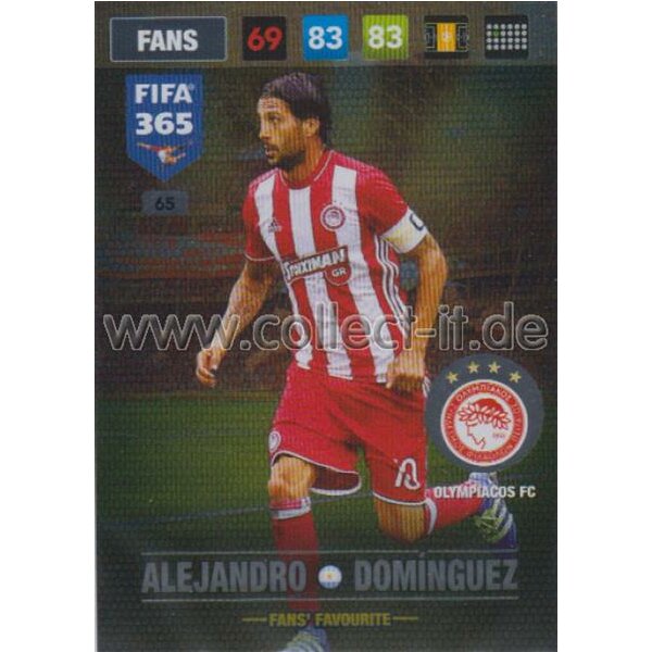 Fifa 365 Cards 2017 - 065 - Alejandro Dominguez - Fans Favourites - Olympiacos FC