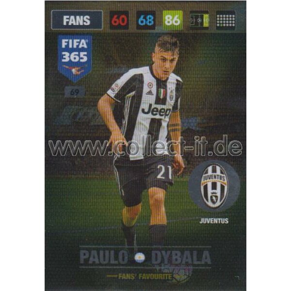 Fifa 365 Cards 2017 - 069 - Paulo Dybala - Fans Favourites - Juventus