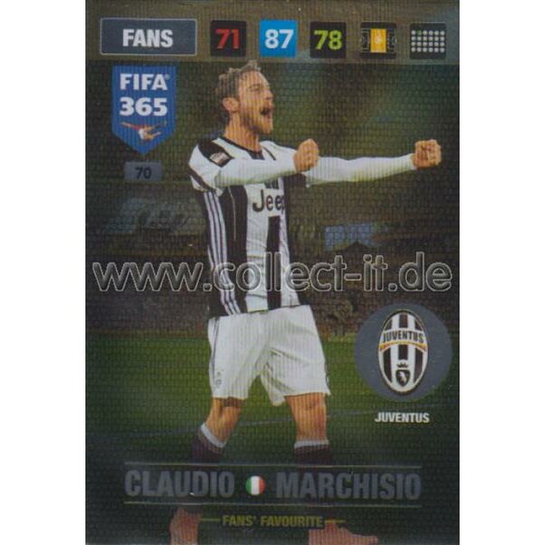 Fifa 365 Cards 2017 - 070 - Claudio Marchisio - Fans Favourites - Juventus