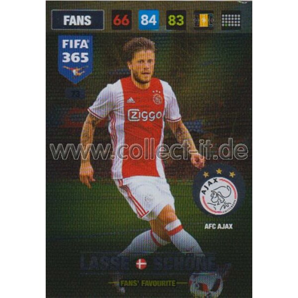 Fifa 365 Cards 2017 - 073 - Lasse Schone - Fans Favourites - AFC Ajax