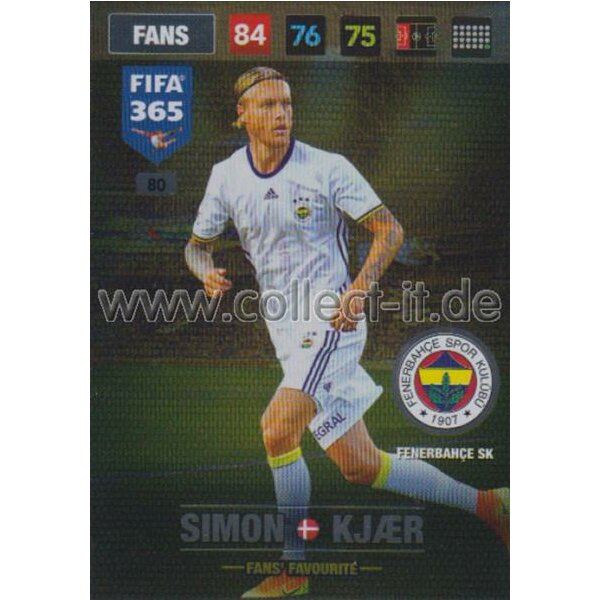 Fifa 365 Cards 2017 - 080 - Simon Kjaer - Fans Favourites - Fenerbahçe SK