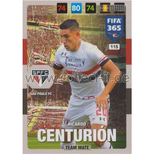 Fifa 365 Cards 2017 - 115 - Ricardo Centurion - Team Mates - Sao Paulo FC