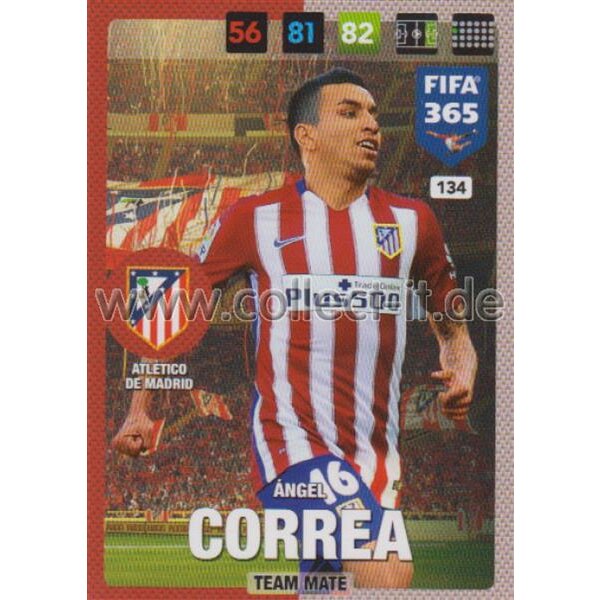 Fifa 365 Cards 2017 - 134 - Angel Correa - Team Mates - Atletico de Madrid