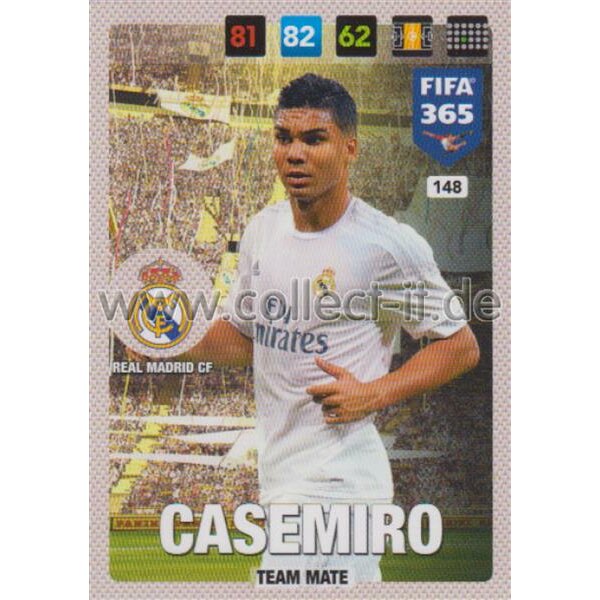 Fifa 365 Cards 2017 - 148 - Casemiro - Team Mates - Real Madrid CF