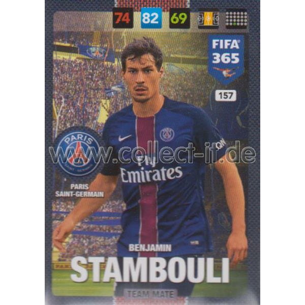 Fifa 365 Cards 2017 - 157 - Benjamin Stambouli - Team Mates - Paris Saint-Germain