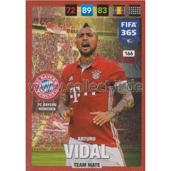 Fifa 365 Cards 2017 - 166 - Arturo Vidal - Team Mates - FC Bayern München