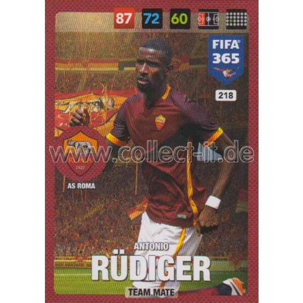 Fifa 365 Cards 2017 - 218 - Antonio Rüdiger - Team Mates - AS Roma