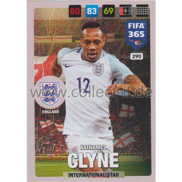 Fifa 365 Cards 2017 - 290 - Nathaniel Clyne - International Stars - England