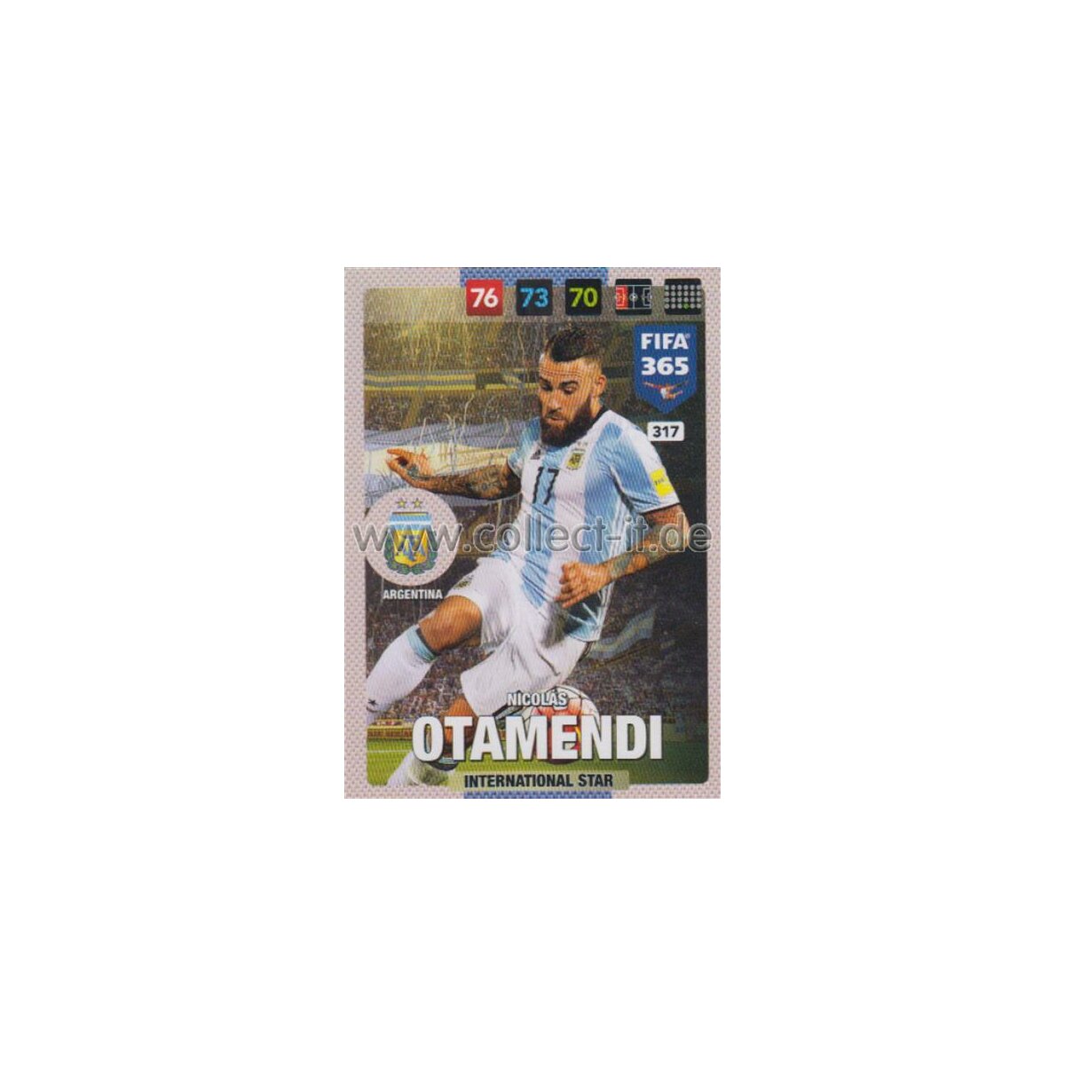 Fifa 365 Cards 2017 - 317 - Nicolas Otamendi - International Stars