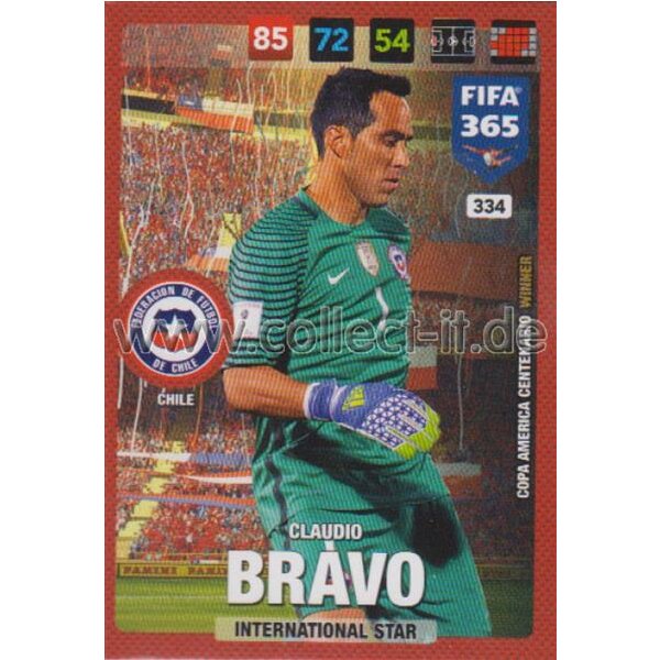 Fifa 365 Cards 2017 - 334 - Claudio Bravo - International Stars - Chile