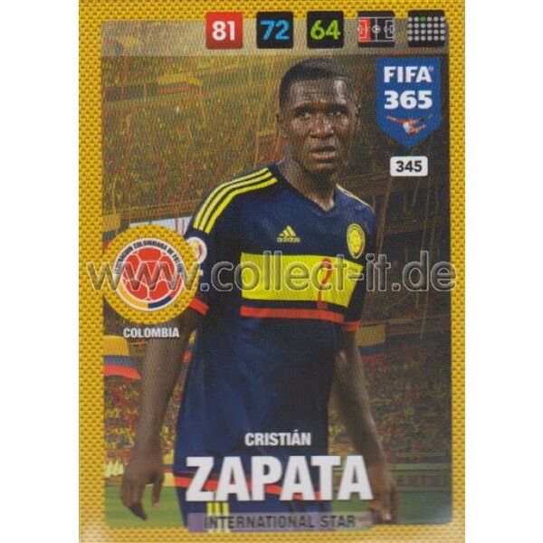 Fifa 365 Cards 2017 - 345 - Christian Zapata - International Stars - Colombia