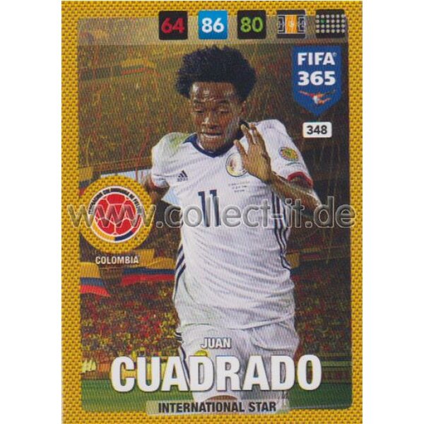 Fifa 365 Cards 2017 - 348 - Juan Cuadrado - International Stars - Colombia