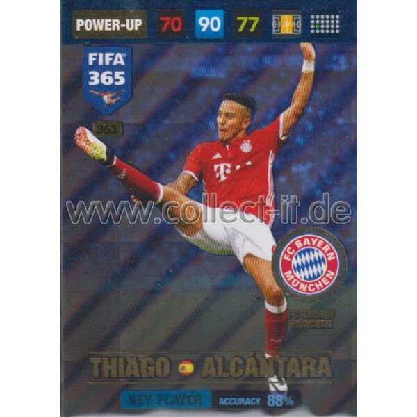 Fifa 365 Cards 2017 - 363 - Thiago Alcantara - Key Players - FC Bayern München