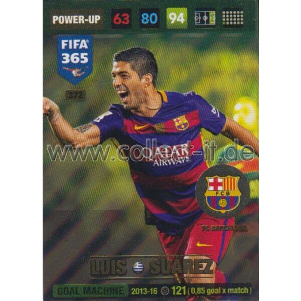 Fifa 365 Cards 2017 - 372 - Luis Suárez - Goal Machines - FC Barcelona