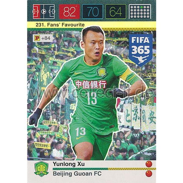 Fifa 365 Cards 2016 231 Yunlong Xu - Fans Favourites