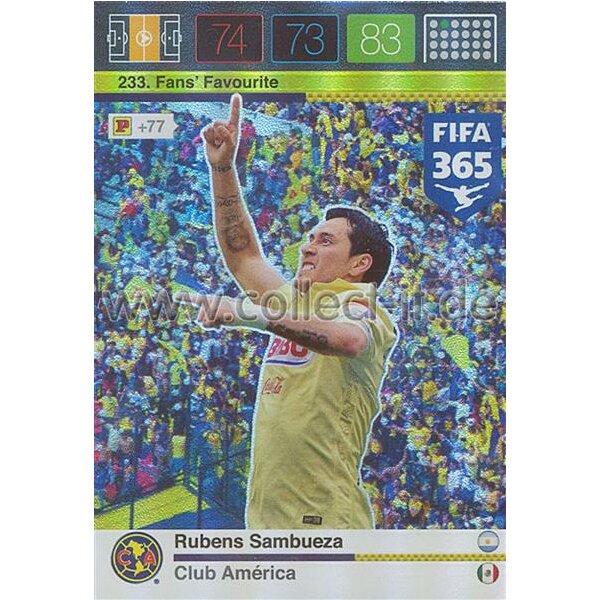 Fifa 365 Cards 2016 233 Rubens Sambueza - Fans Favourites