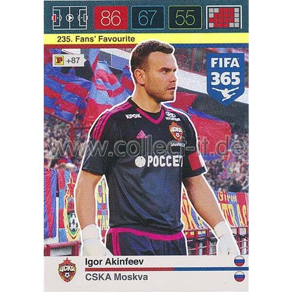 Fifa 365 Cards 2016 235 Igor Akinfeev - Fans Favourites