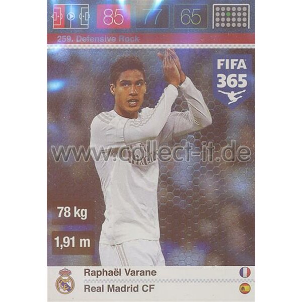 Fifa 365 Cards 2016 259 Raphael Varane - Defensive Rocks