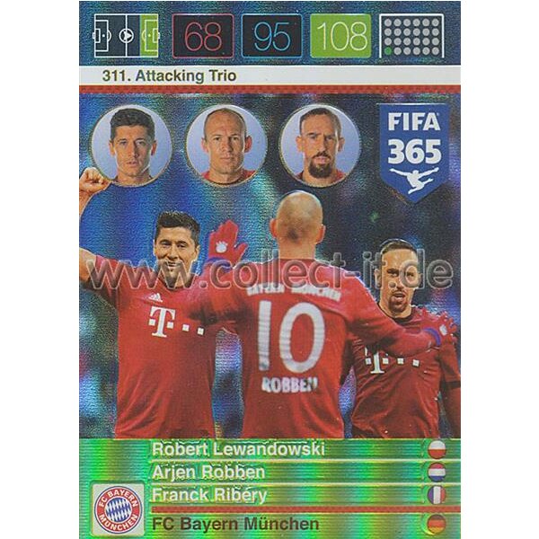 Fifa 365 Cards 2016 311 Robert Lewandowski, Arjen Robben & Franck Ribery - Attacking Trio