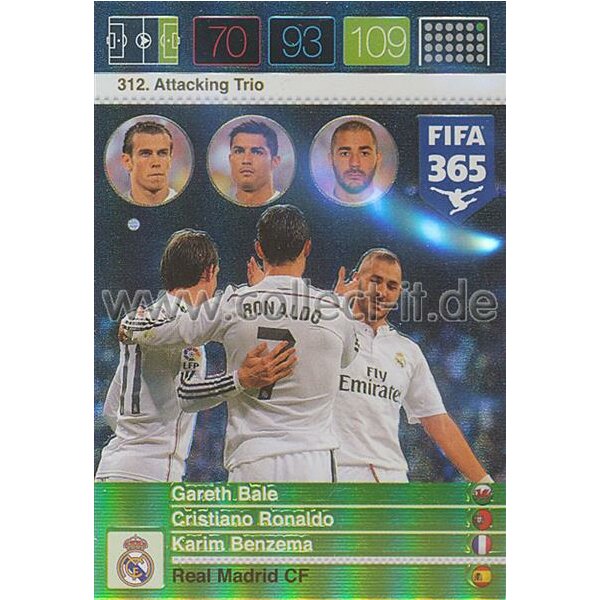 Fifa 365 Cards 2016 312 Karim Benzema, Cristiano Ronaldo & Gareth Bale - Attacking Trio