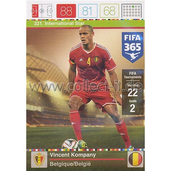 Fifa 365 Cards 2016 321 Vincent Kompany - International Stars