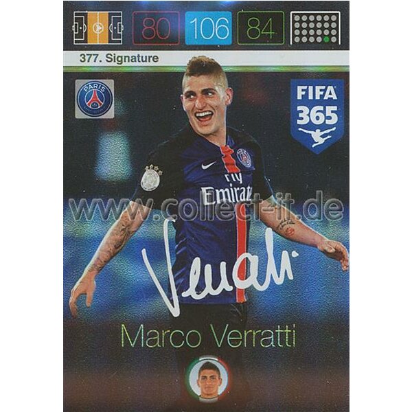 Fifa 365 Cards 2016 377 Marco Verratti - Signatures