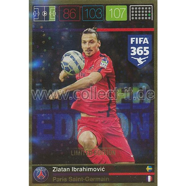 Fifa 365 Cards 2016 LE16 - Zlatan Ibrahimovic - Limited Edition