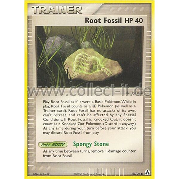 80/92 Trainer - Root Fossil HP 40