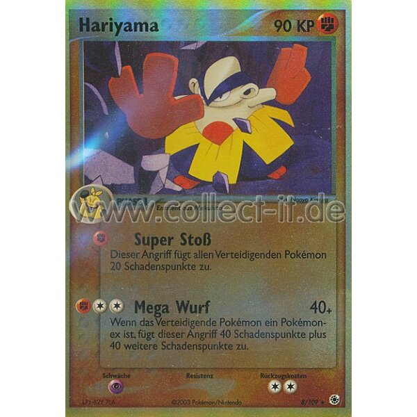 8/109 - Hariyama - Reverse Holo