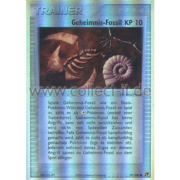 91/100 - Geheimnis-Fossil - Reverse Holo