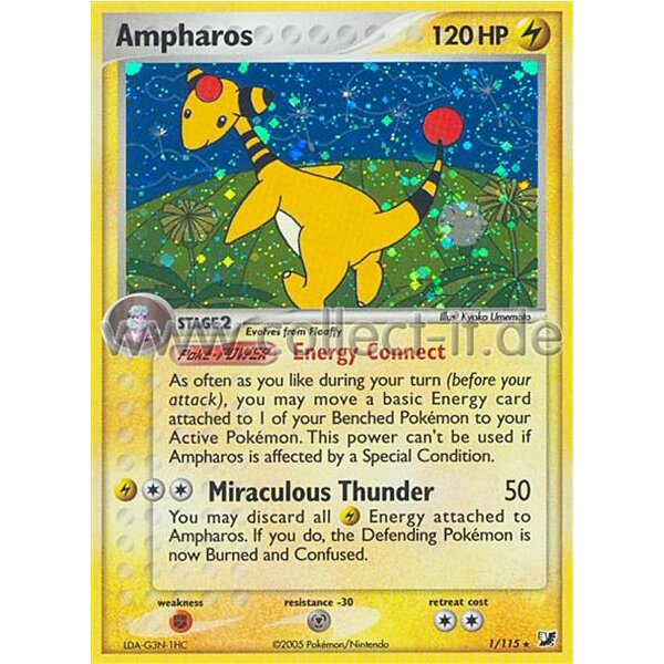 1/115 Ampharos - EX Unseen Forces