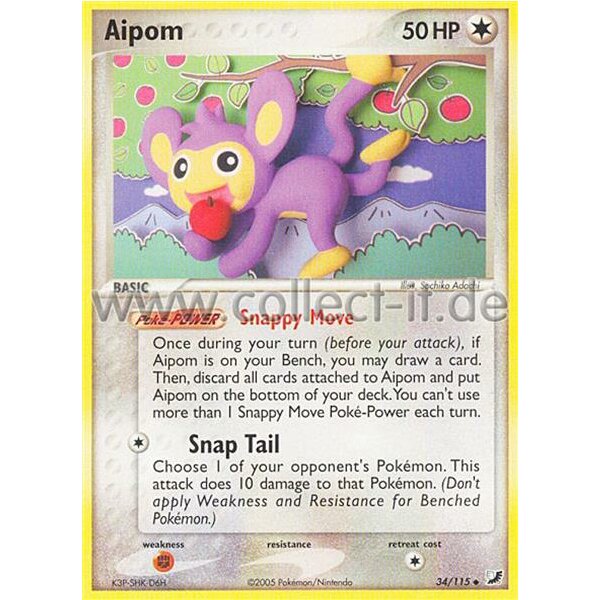 34/115 Aipom - EX Unseen Forces