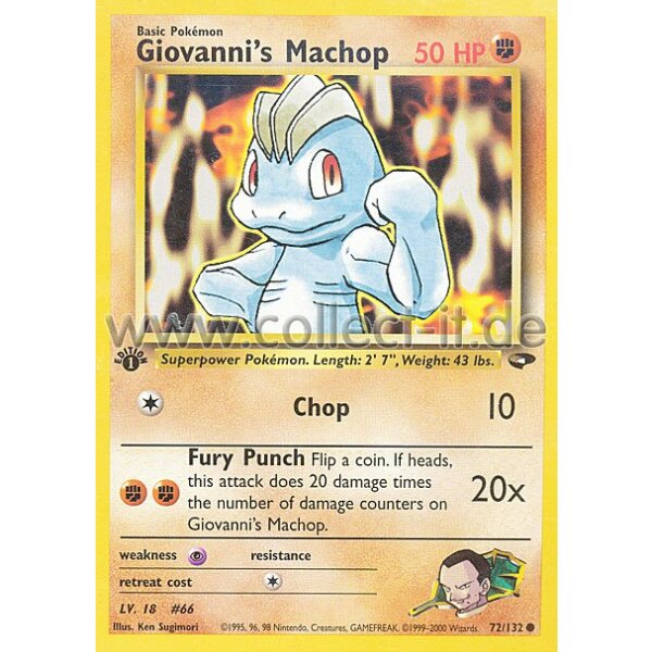 72/132 - Giovanni‘s Machop - Common - Englisch 1st Edition