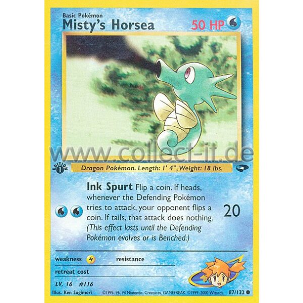 87/132 - Misty‘s Horsea - Common - Englisch 1st Edition