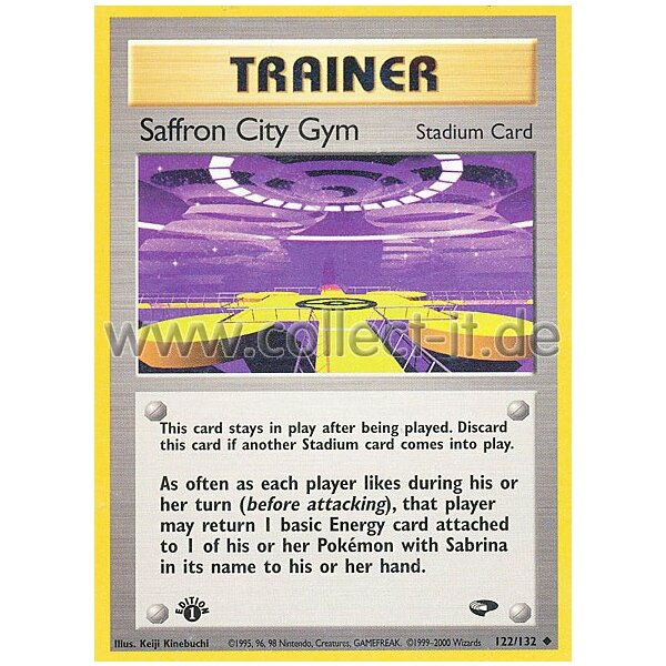 122/132 - Saffron City Gym - Uncommon - Englisch 1st Edition