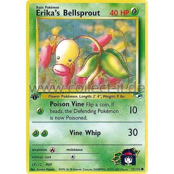 75/132 - Erika‘s Bellsprout - Common - Englisch 1st Edition