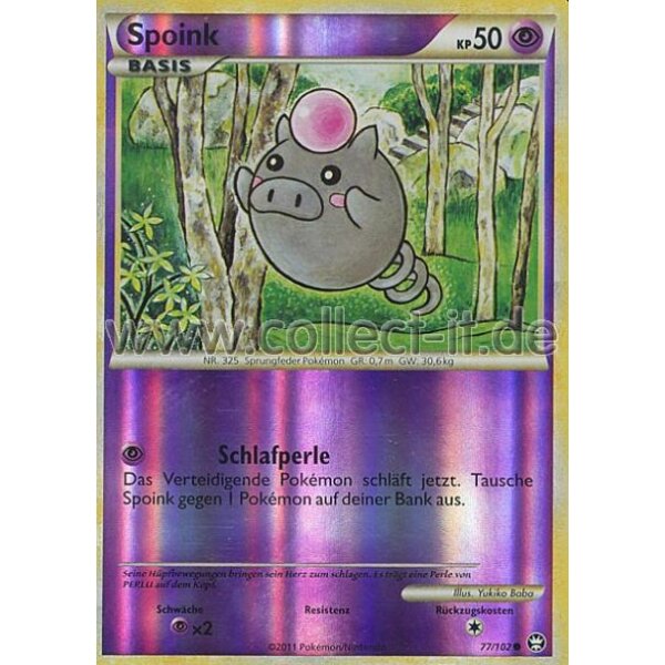 77/102 - Spoink - Reverse Holo