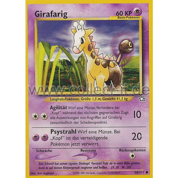 58/111 - Girafarig - Neo Genesis - Unlimitiert