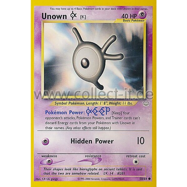 58/64 - Unown K