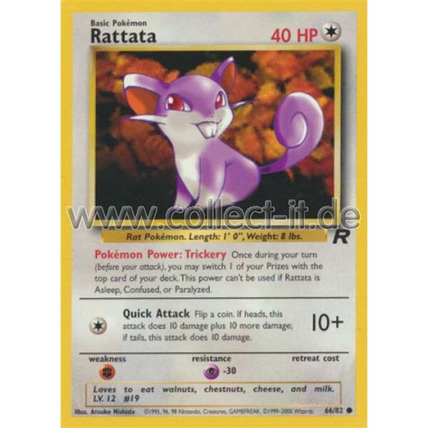 66/82 Rattata - Team Rocket - Unlimitiert - Englisch