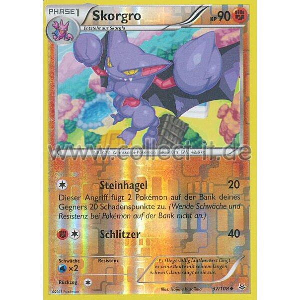 37/108 Skorgro - Reverse Holo | XY Drachenleuchten