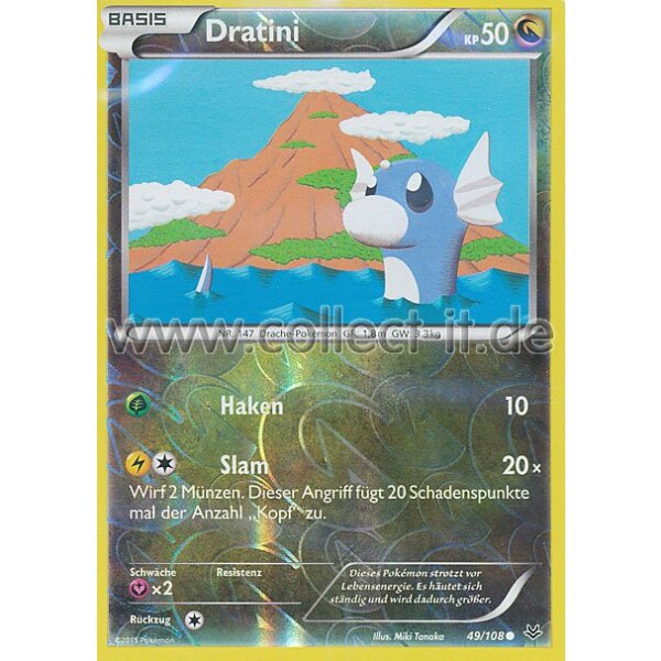 49/108 Dratini - Reverse Holo | XY Drachenleuchten