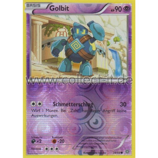 34/98 Golbit - Reverse Holo | XY Ewiger Anfang