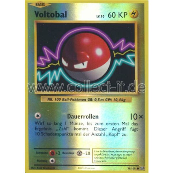 39/108 Voltobal - Reverse Holo - Evolution