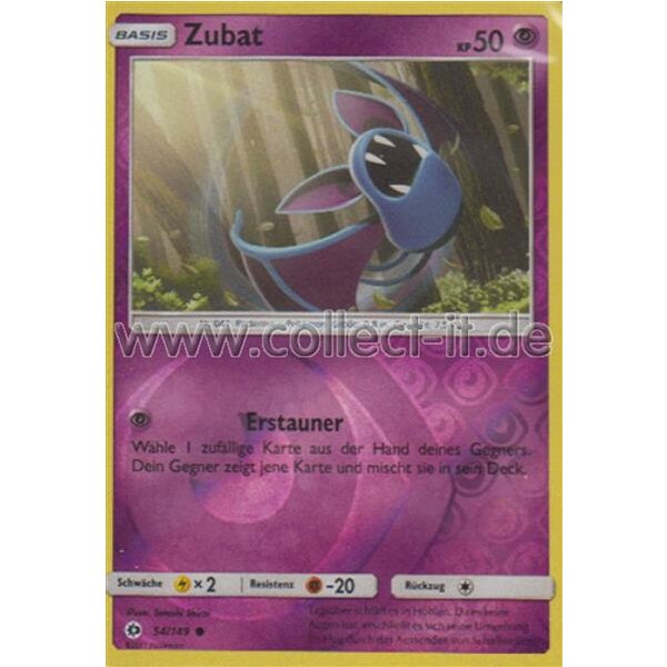 54/149 Zubat - Reverse Holo - Sonne und Mond