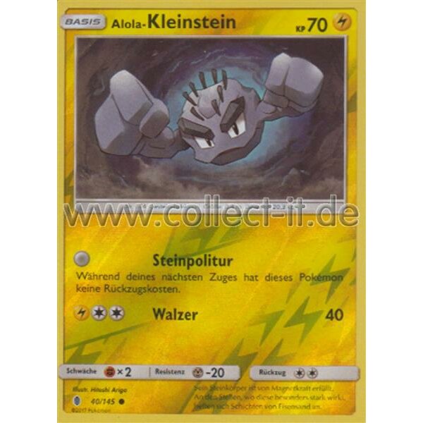 40/145 Alola-Kleinstein - Reverse Holo - Stunde der Wächter