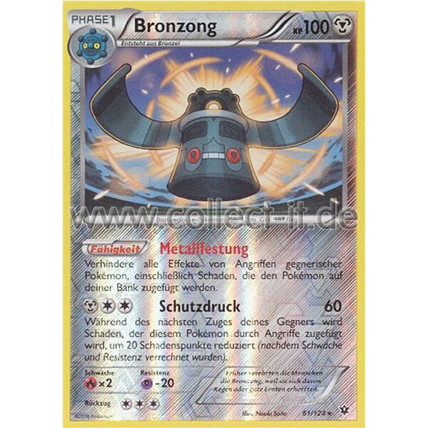 61/124 Bronzong - XY - Schicksalsschmiede - Reverse Holo