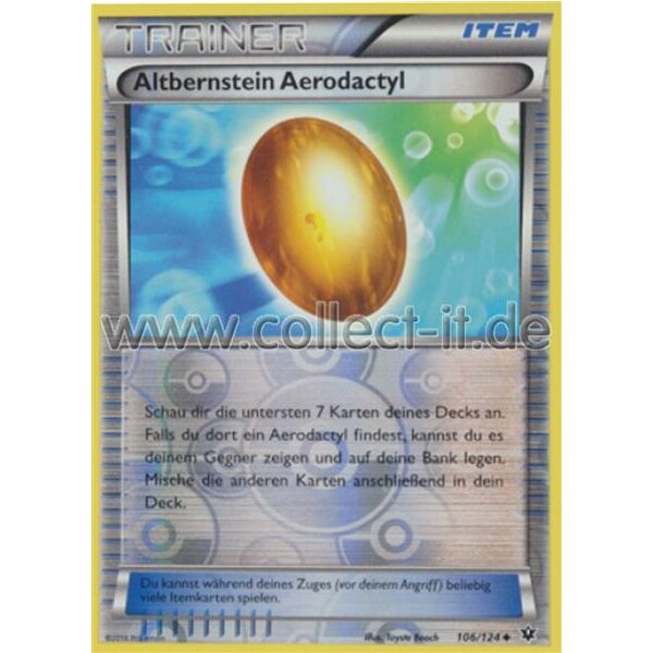 106/124 Altbernstein Aerodactyl - XY - Schicksalsschmiede - Reverse Holo